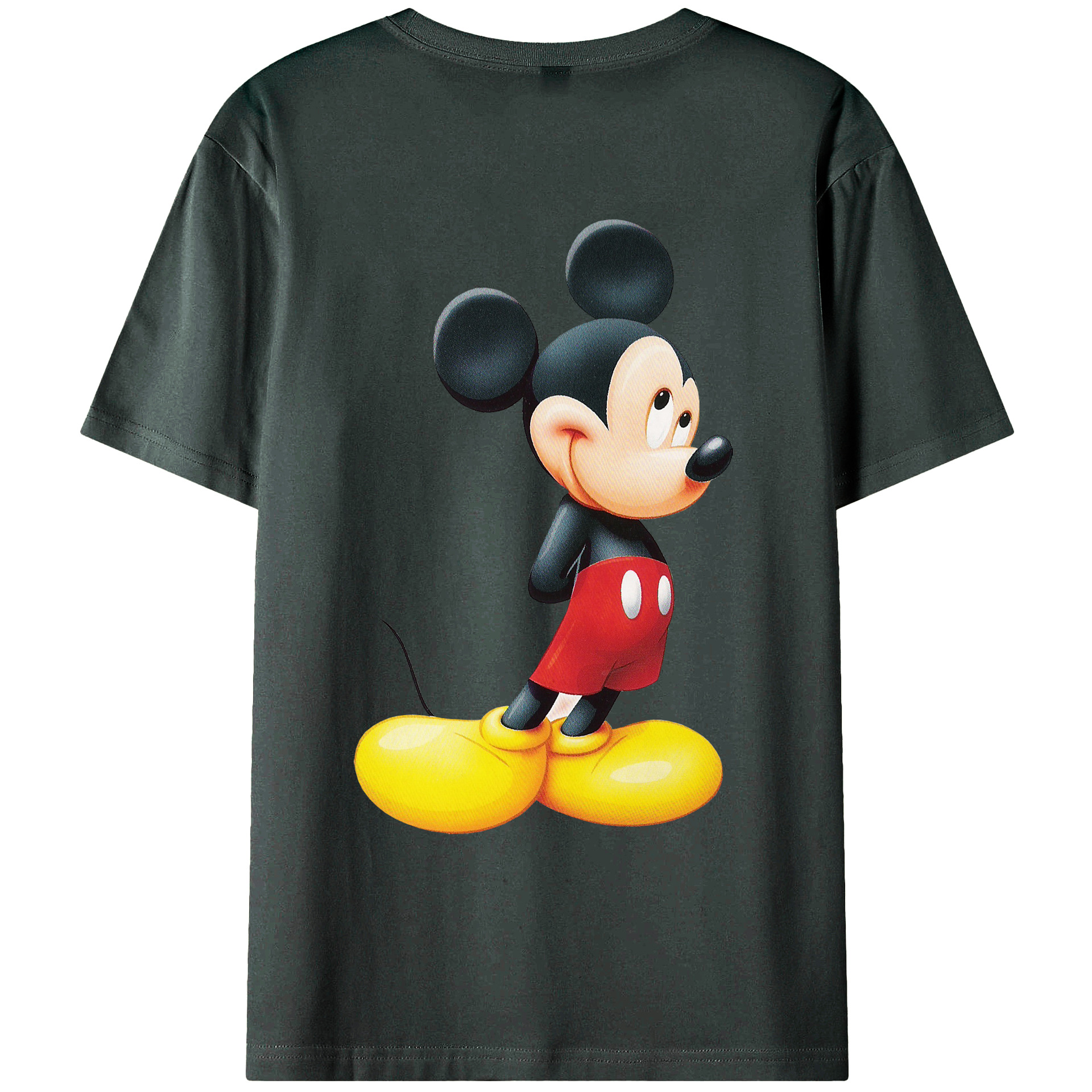 （画像用） ミッキーマウス Mickey Mouse 綿100％ メンズ半袖Tシャツ（バックプリント） 通気性